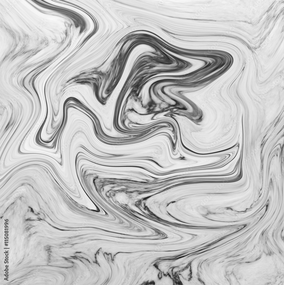 Abstract marble texture. Black and white background. Handmade te