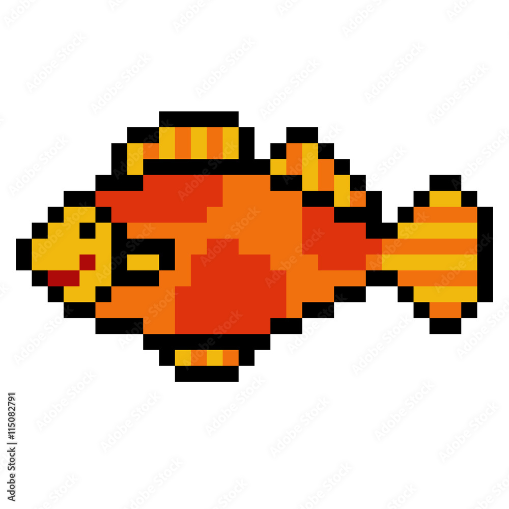 Fototapeta premium illustration design pixel art fish