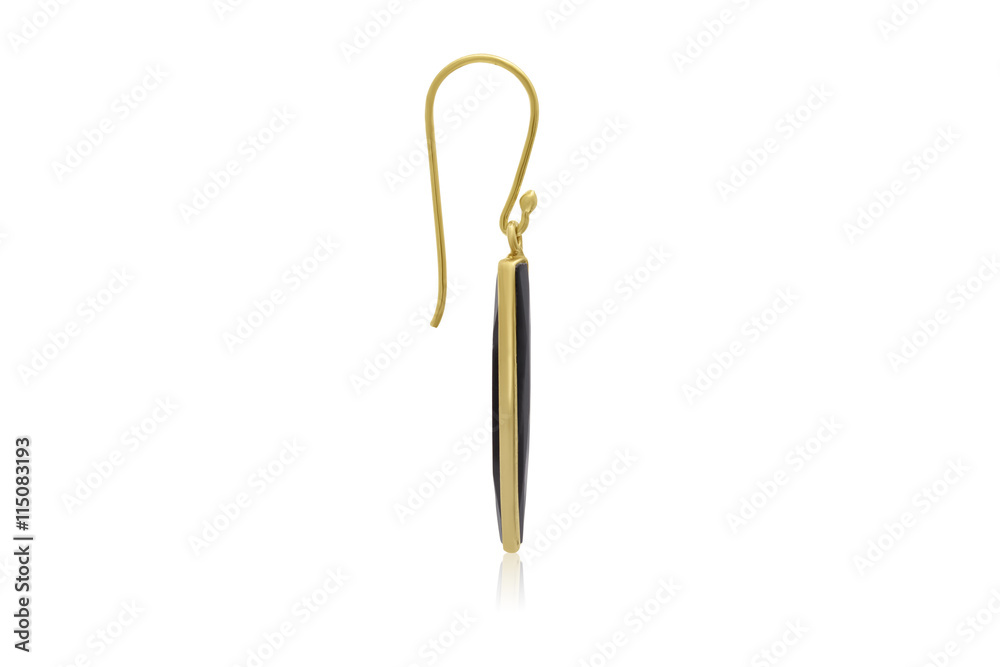 Black Onyx Bar Dangle Earring in 14 Karat Yellow Gold Black Onyx Bar Dangle Earring in 14 Karat Yellow Gold