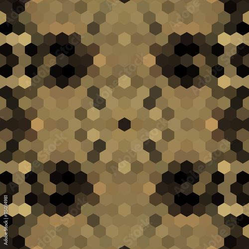 Kaleidoscopic low poly hexagon style vector mosaic background