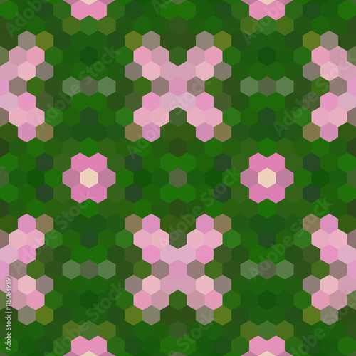 Kaleidoscopic low poly hexagon style vector mosaic background photo