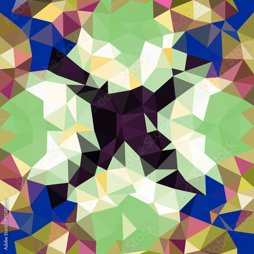 Kaleidoscopic low poly triangle style vector mosaic background