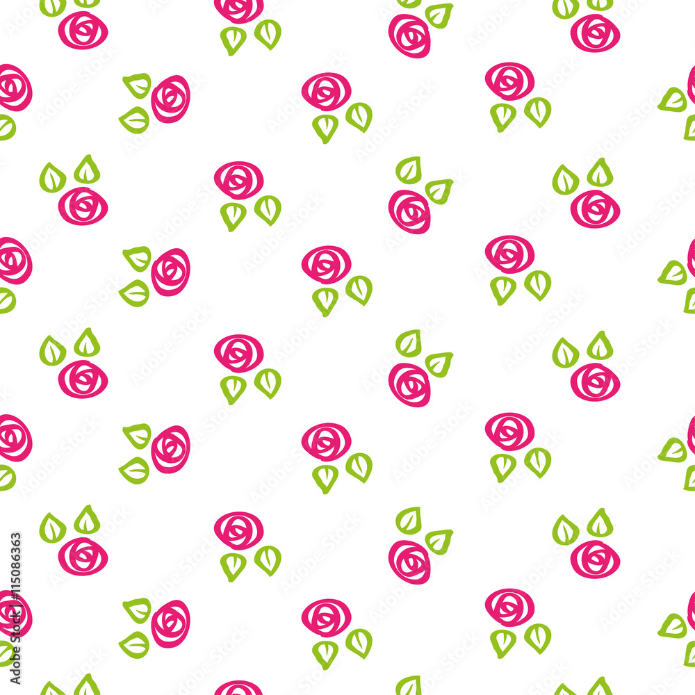 Simple seamless parren with doodle flower. Floral design for girl Simple seamless parren with doodle flower. Floral design for girl