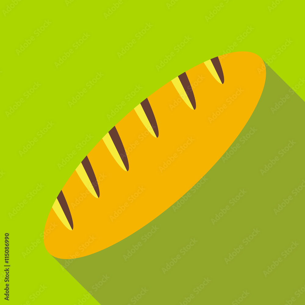 Baton icon in flat style with long shadow. Food symbol Baton icon in flat style with long shadow. Food symbol