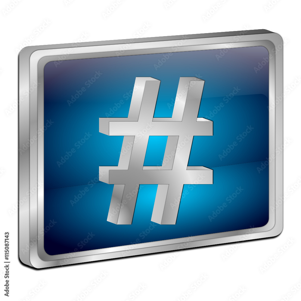Obraz premium Hashtag Button - 3D illustration