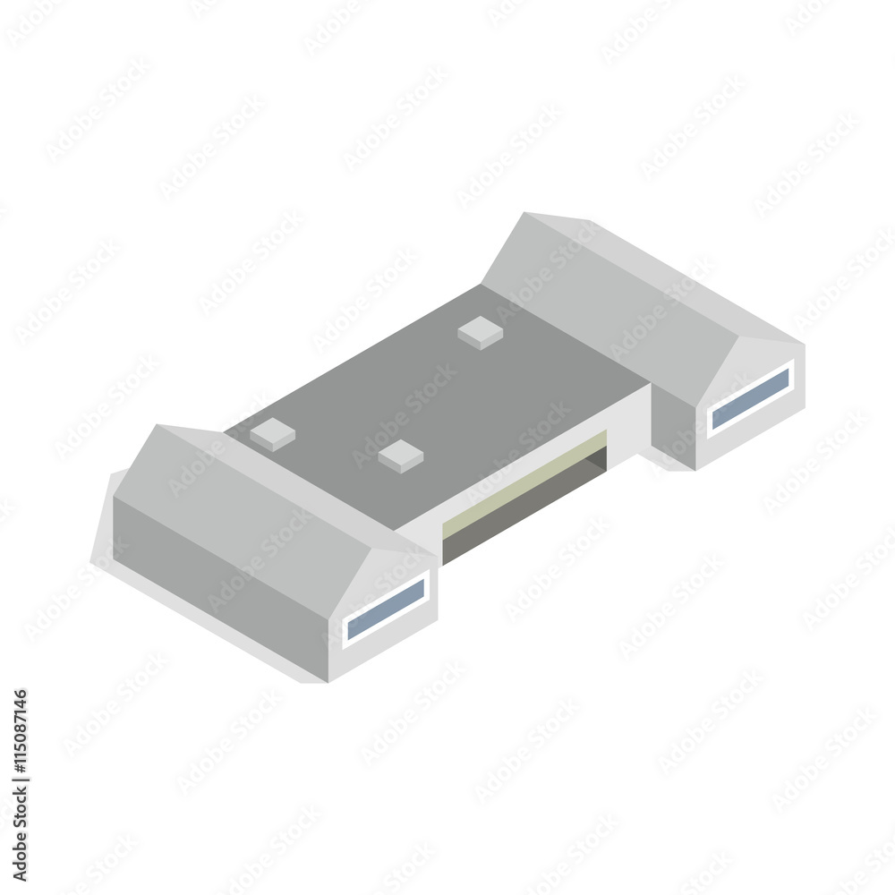 Hangar icon in isometric 3d style isolated vector illustration