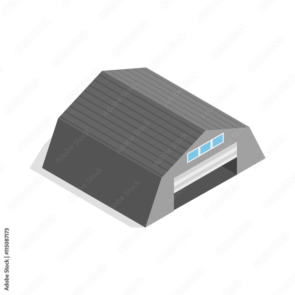Hangar icon in isometric 3d style isolated vector illustration Hangar icon in isometric 3d style isolated vector illustration