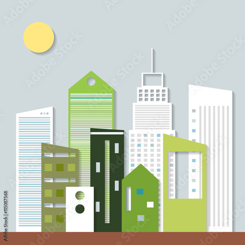 Modern Eco City. Think Green Concept