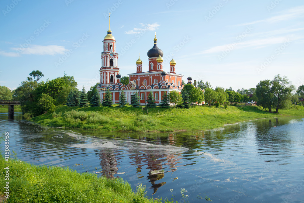 The view of the resurrection Cathedral in june on a sunny day. Staraya Russa, Russia