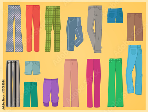  Pants in flat design