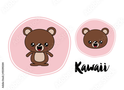 bear character kawaii isolated icon design