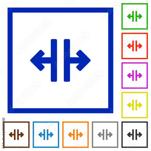 Vertical split framed flat icons