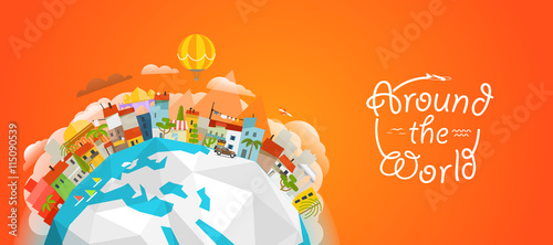 Travel concept vector illustration. Around the world illustratio