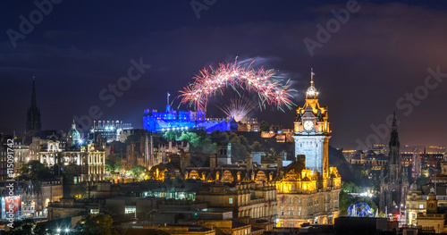 Edinburgh Fringe and International festival fireworks,Scotland UK photo