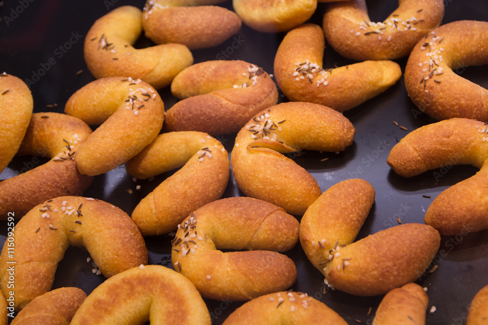 crescent corn roll - traditional snack called Mediteranska kiflica crescent corn roll - traditional snack called Mediteranska kiflica