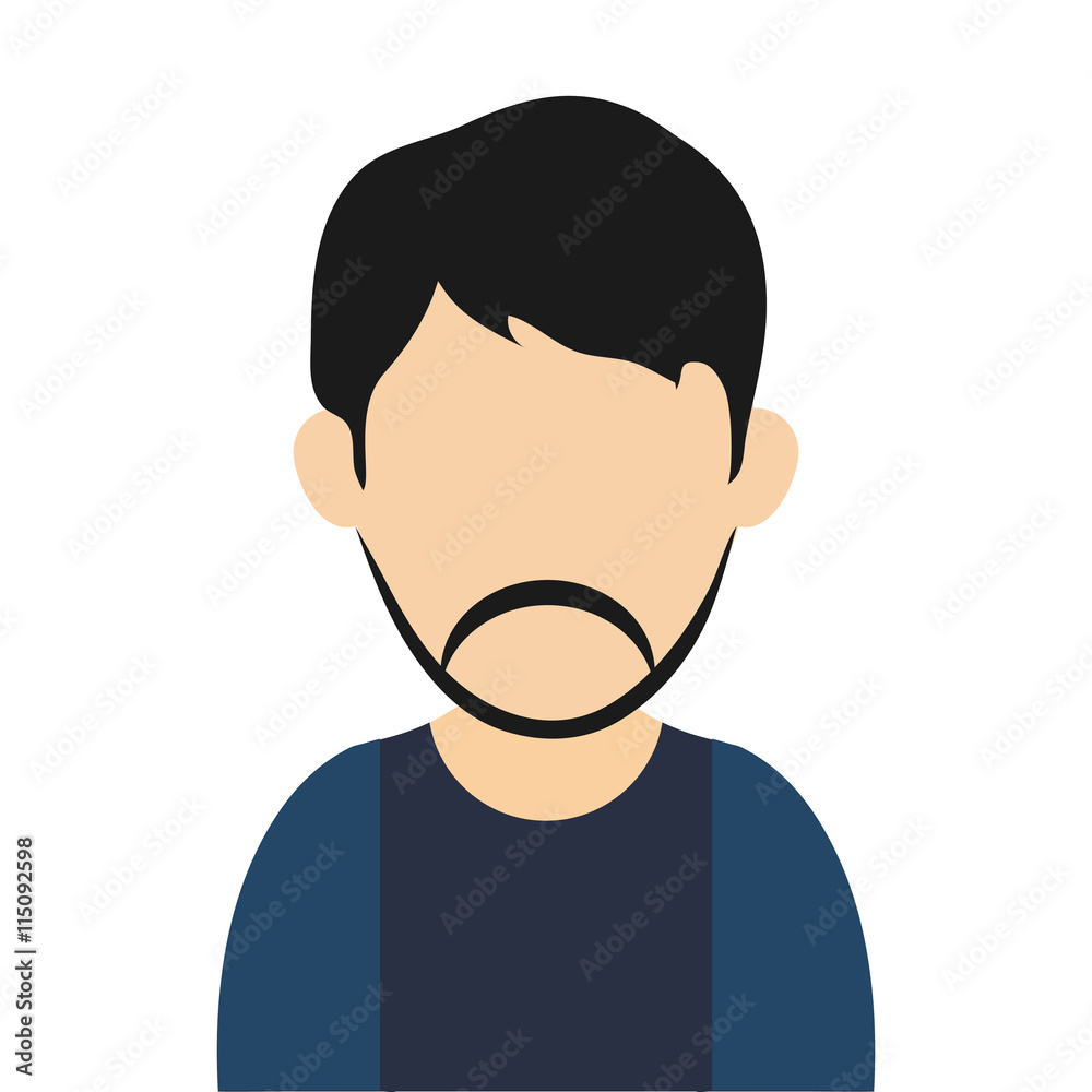 man with black hair and beard avatar icon