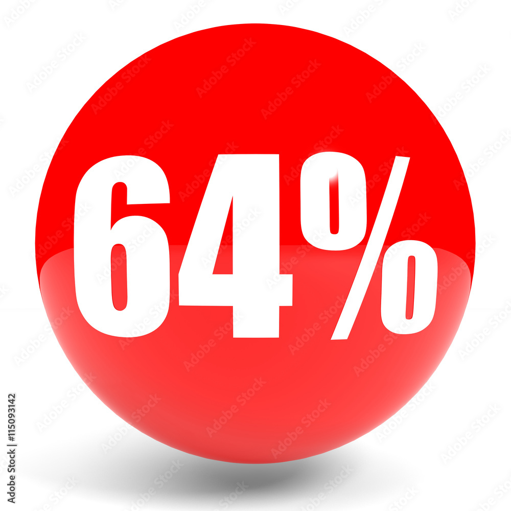 Discount 64 percent off. 3D illustration.