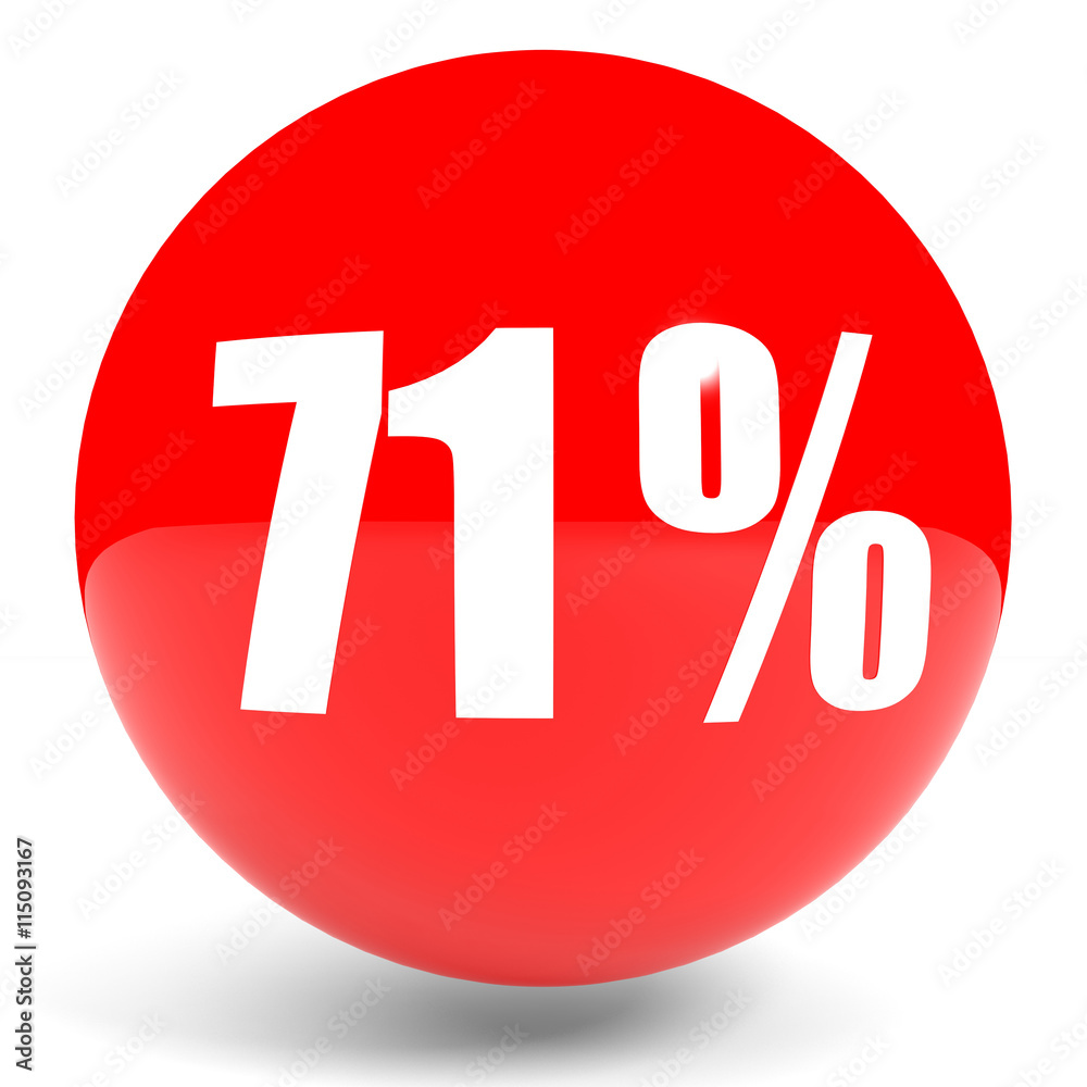 Discount 71 percent off. 3D illustration. Discount 71 percent off. 3D illustration.