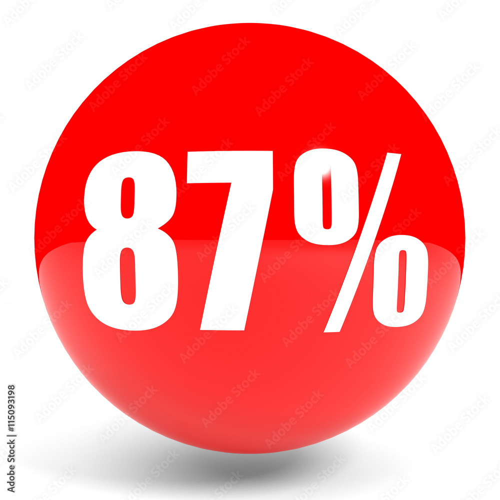 Discount 87 percent off. 3D illustration. Discount 87 percent off. 3D illustration.