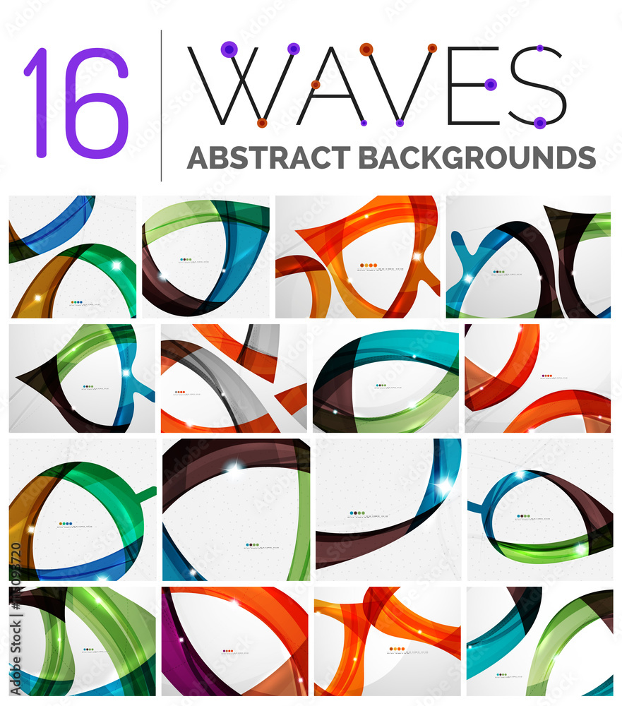 Fototapeta premium Set of dynamic waves