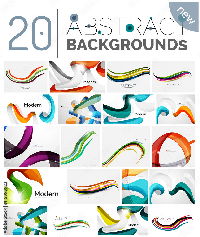 Collection of wave abstract backgrounds