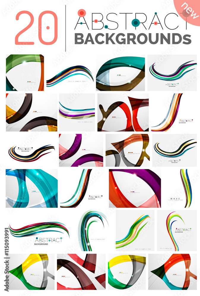 Collection of wave abstract backgrounds Collection of wave abstract backgrounds