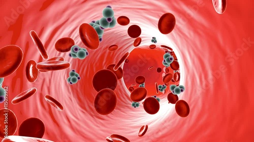 Animation of Glucose Molecules in a Bloodstream.
