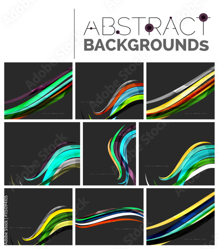 Set of smooth abstract backgrounds