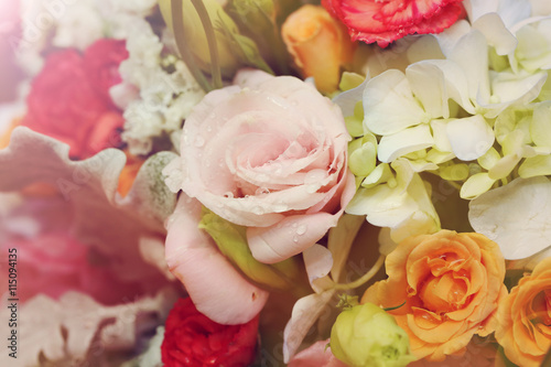 background of flower bouquet in vintage style