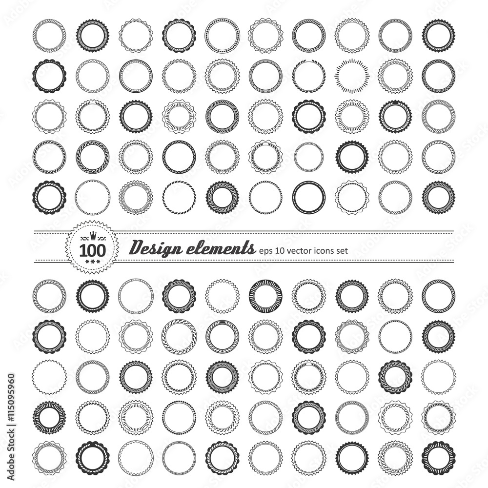 Decorative round frame and label