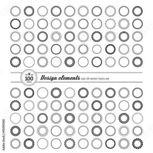 Decorative round frame and label