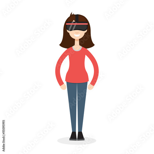 VR helmet girl