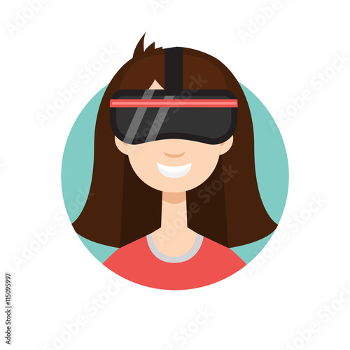 VR helmet girl