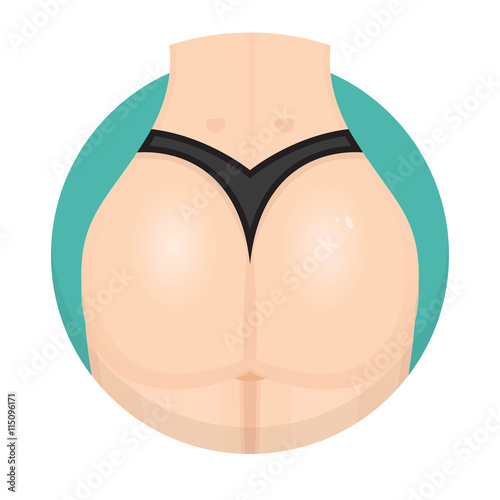 Buttocks, breech, butt, rear, nates icon or logo