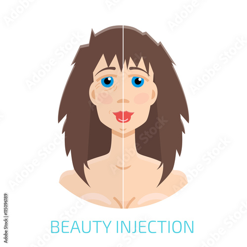 Obraz na płótnie Botox injections before and after