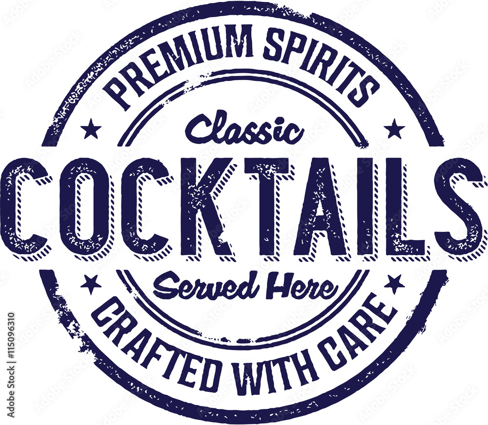 Premium Craft Cocktails Menu Stamp