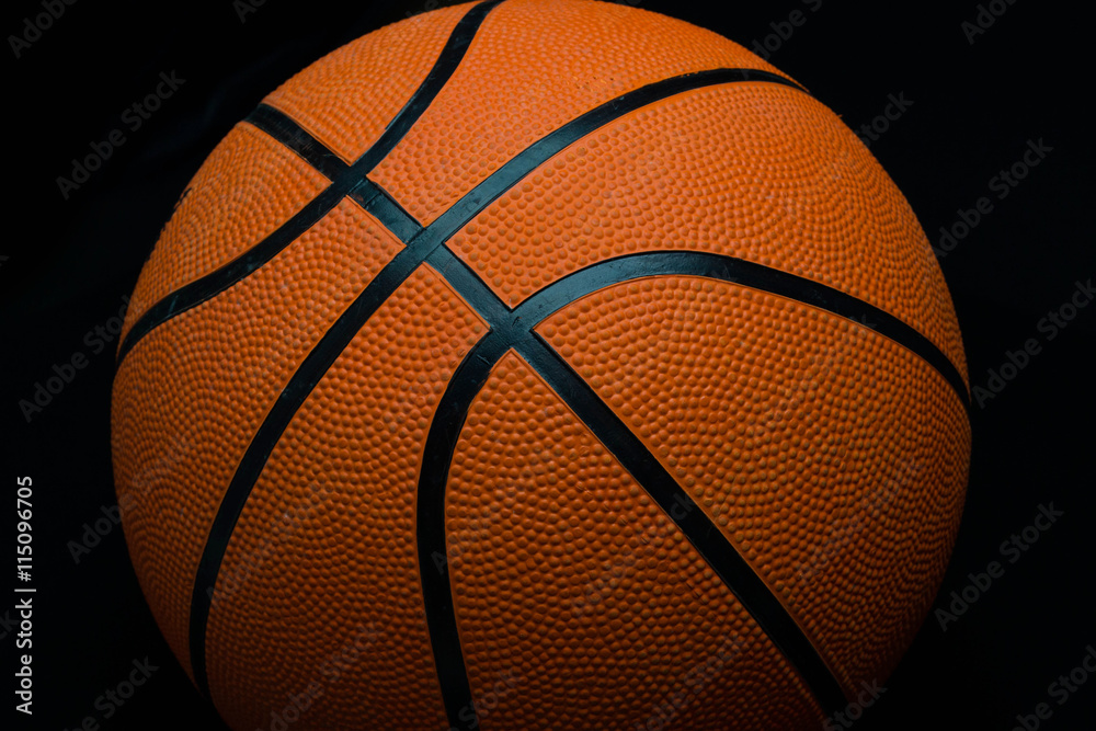 basketball on a black background