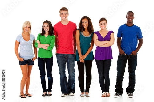 Students: Multi-Ethnic Group Of Teen Students