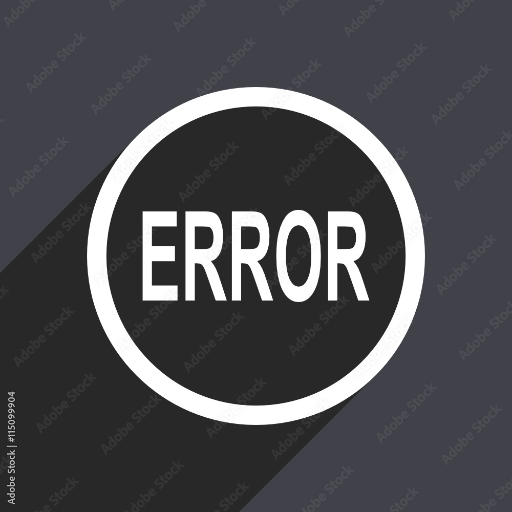 Flat design gray modern web error vector icon Flat design gray modern web error vector icon