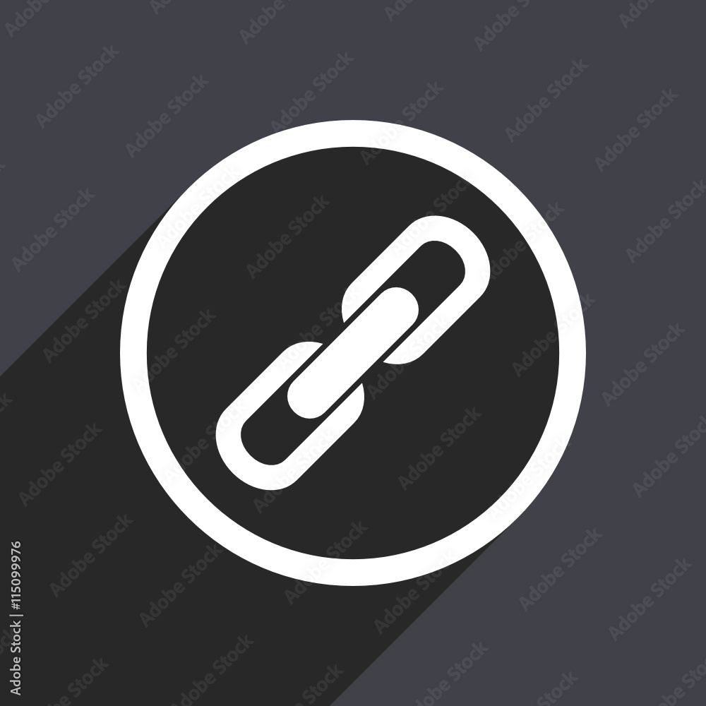 Flat design gray web chain vector icon Flat design gray web chain vector icon
