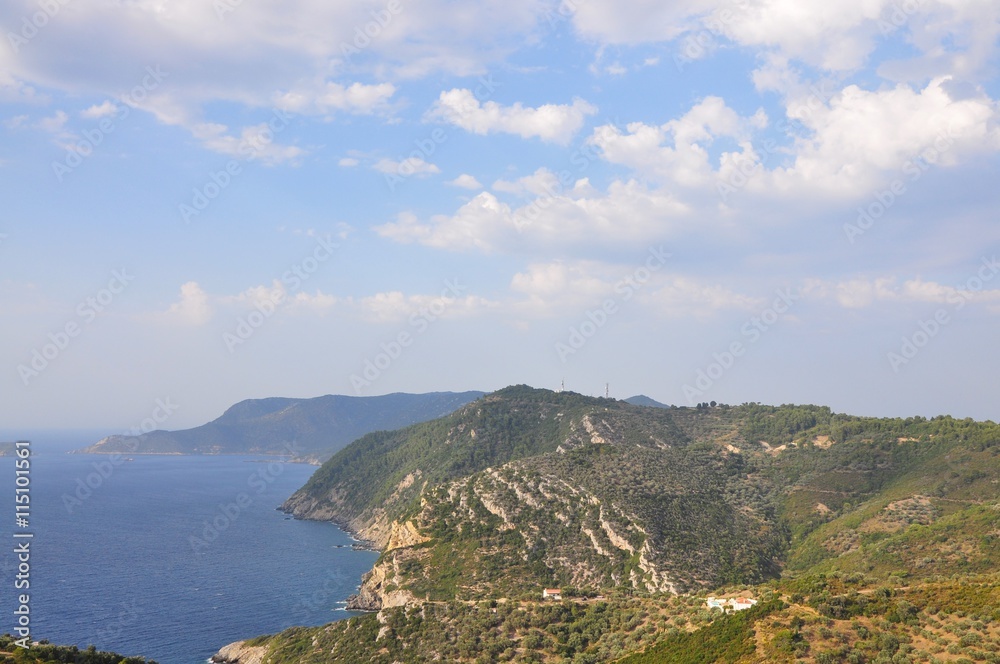 View of Alonissos island from Old Alonissos (Chora), Greece View of Alonissos island from Old Alonissos (Chora), Greece