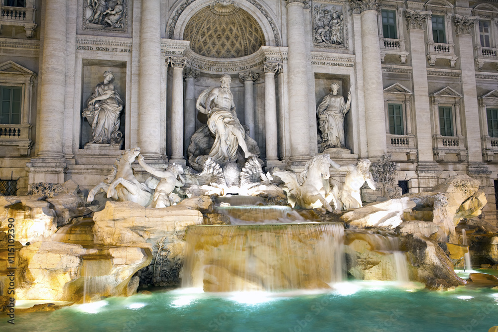 Trevi Fountain in Rome - Italy. (Fontana di Trevi)..