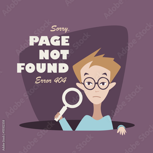 Page not found. notification. vector illustration