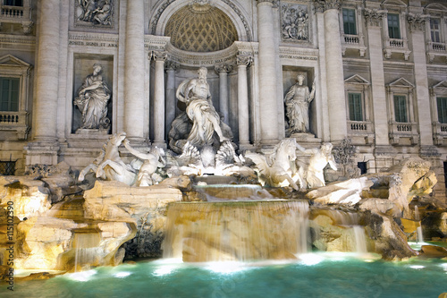 Trevi Fountain in Rome - Italy.  Fontana di Trevi ..