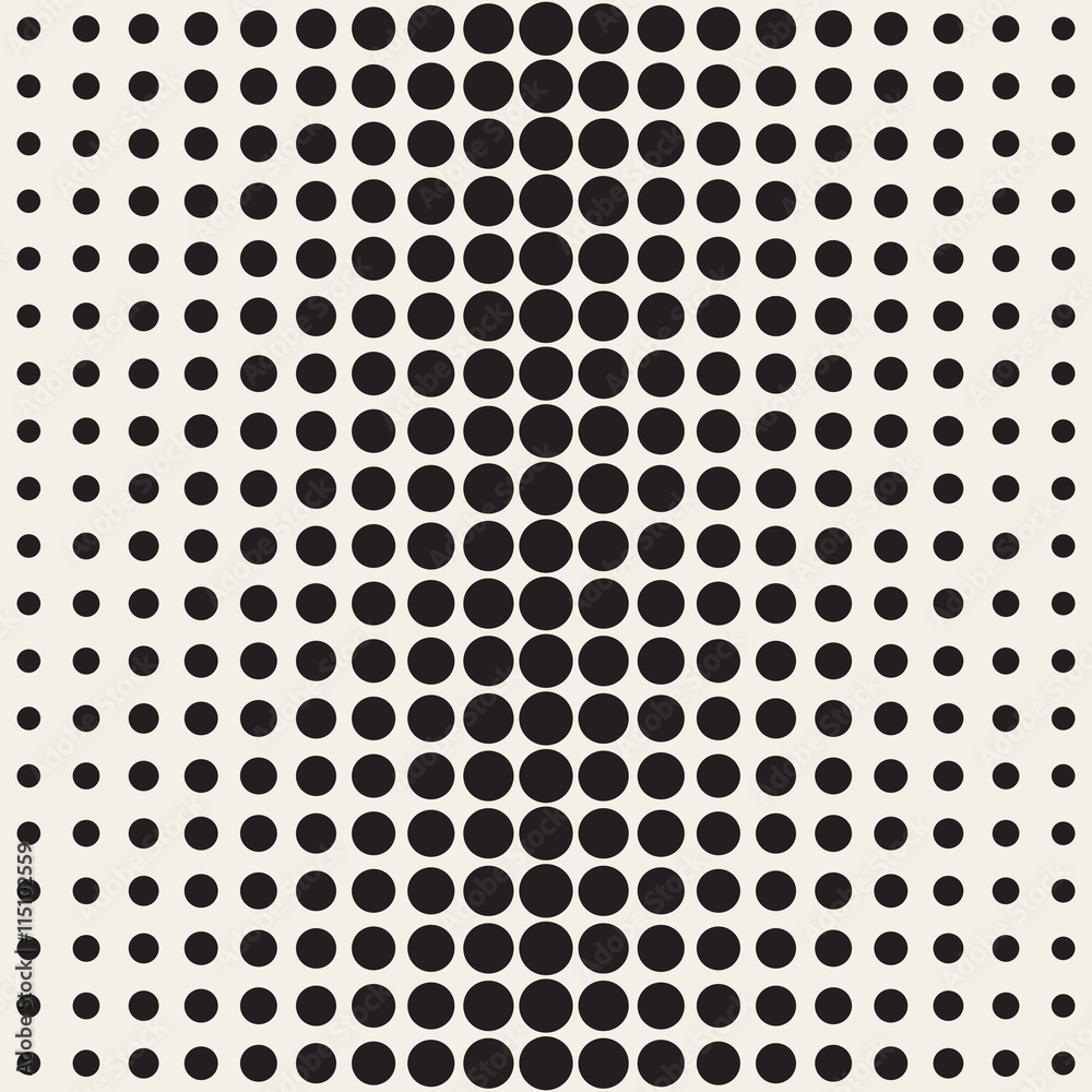 Vector Seamless Black and White Circle Gradient Halftone Pattern Vector Seamless Black and White Circle Gradient Halftone Pattern