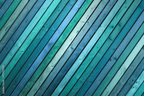 Blue and green color painted wooden planks background. 