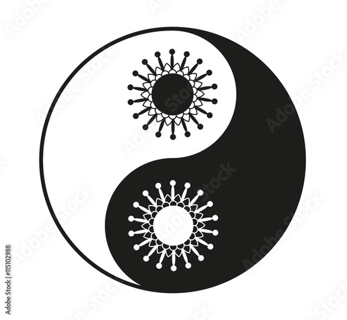 Black and white yin e yang symbol vector, simboli yin e yang vettoriali in bianco e nero