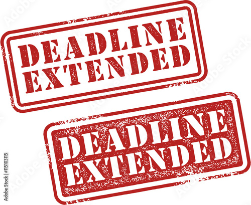 Deadline Extended Rubber Stamp