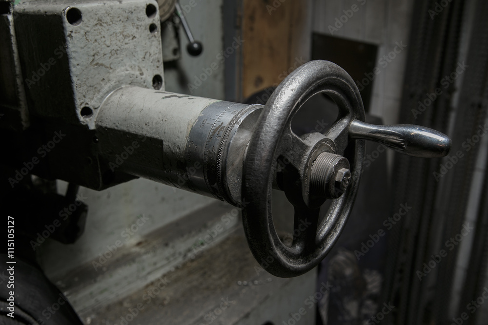 Focus on handles from machine for industry; note shallow depth of field Focus on handles from machine for industry; note shallow depth of field