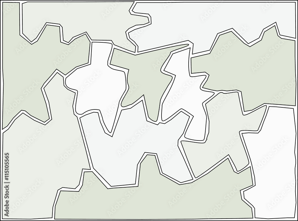 Mosaico de encaixes irregulares com peças cinzas
